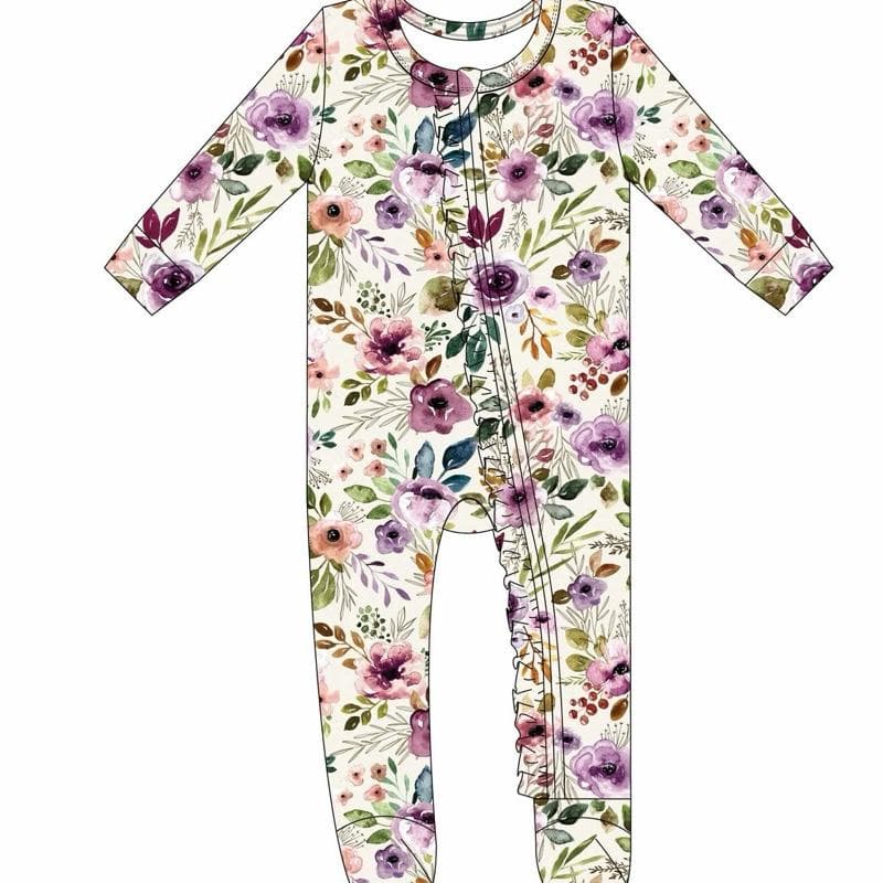 BRIELLE - Ruffled Bamboo Footie