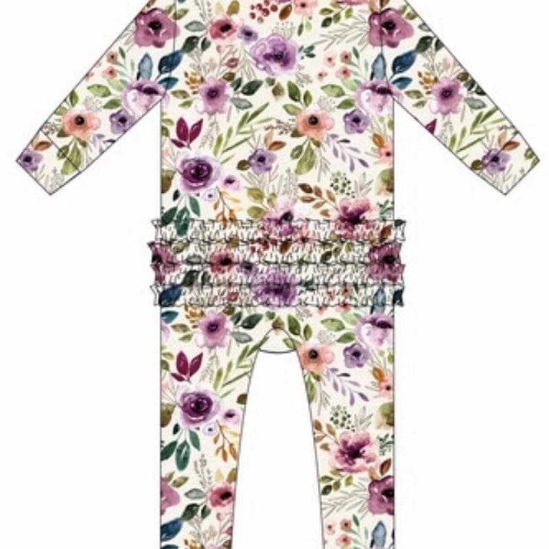 BRIELLE - Ruffled Bamboo Footie — thumbnail 2