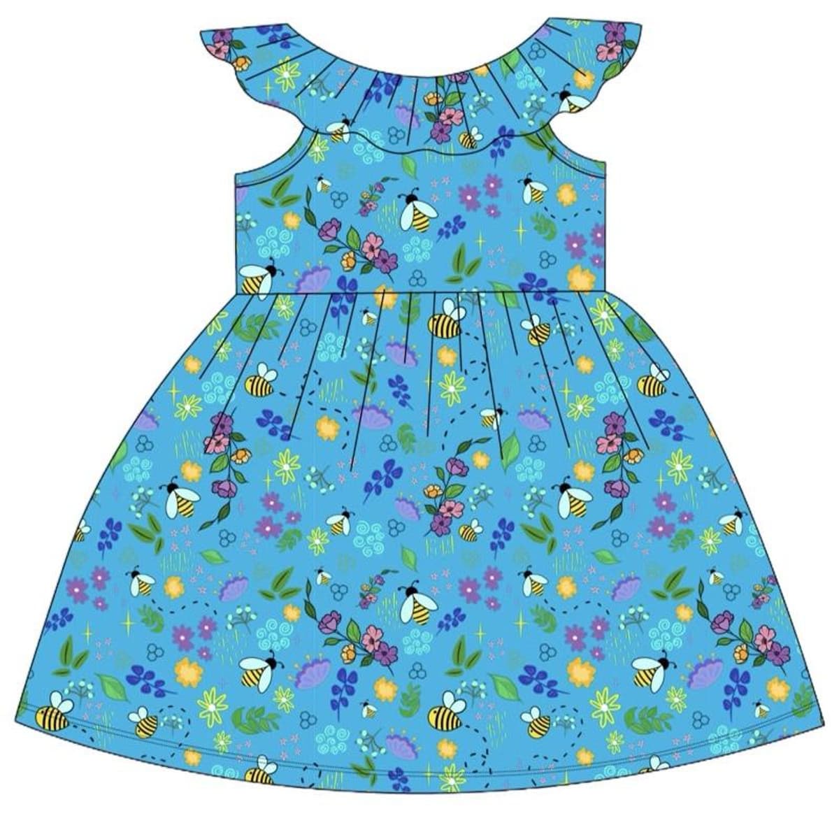 BUMBLE - Flutter Neck Dress