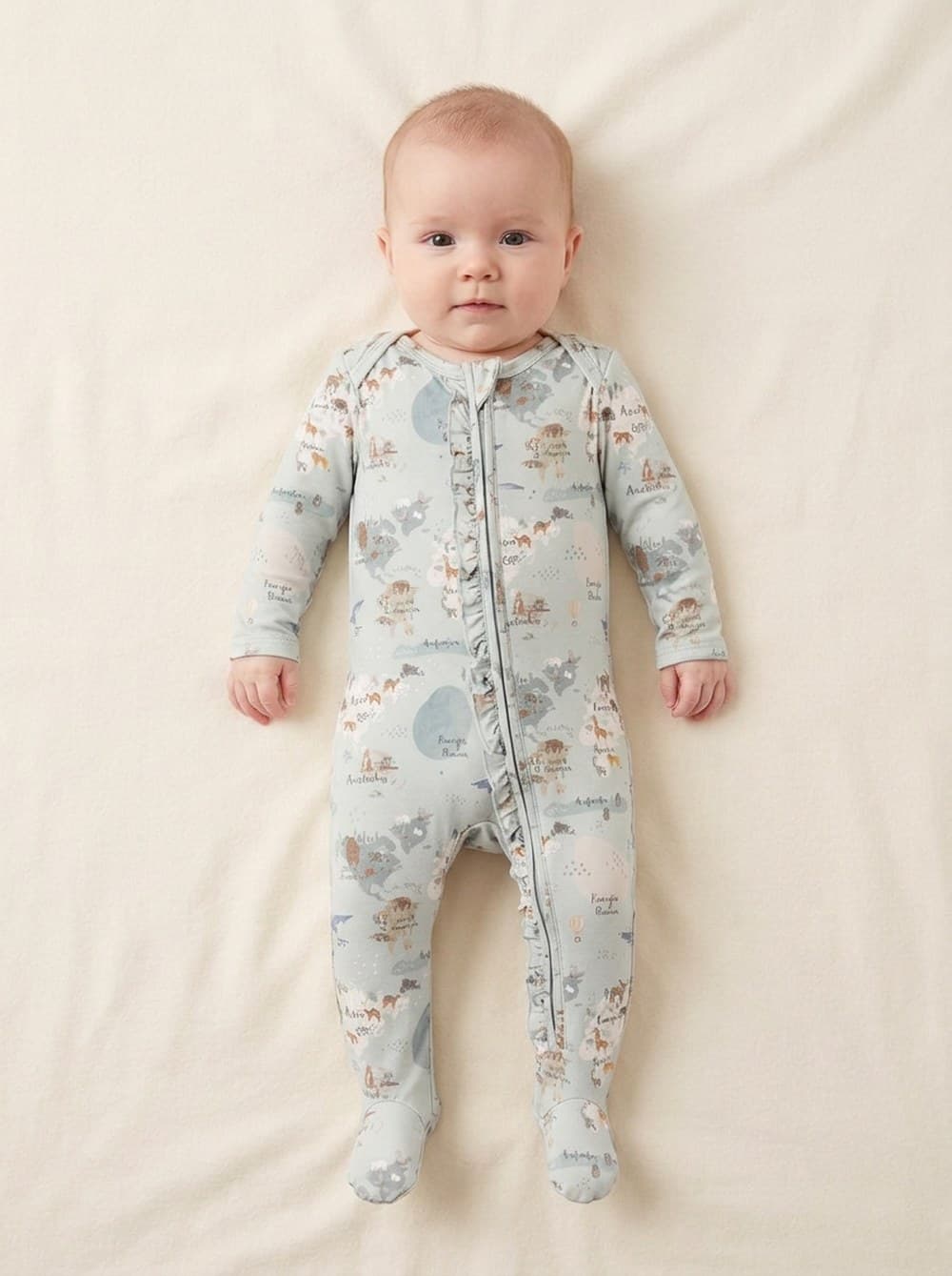 BRAXTON Ruffled Footie