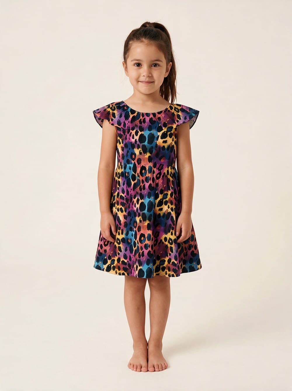 BREELYN Flutter Neck Dress