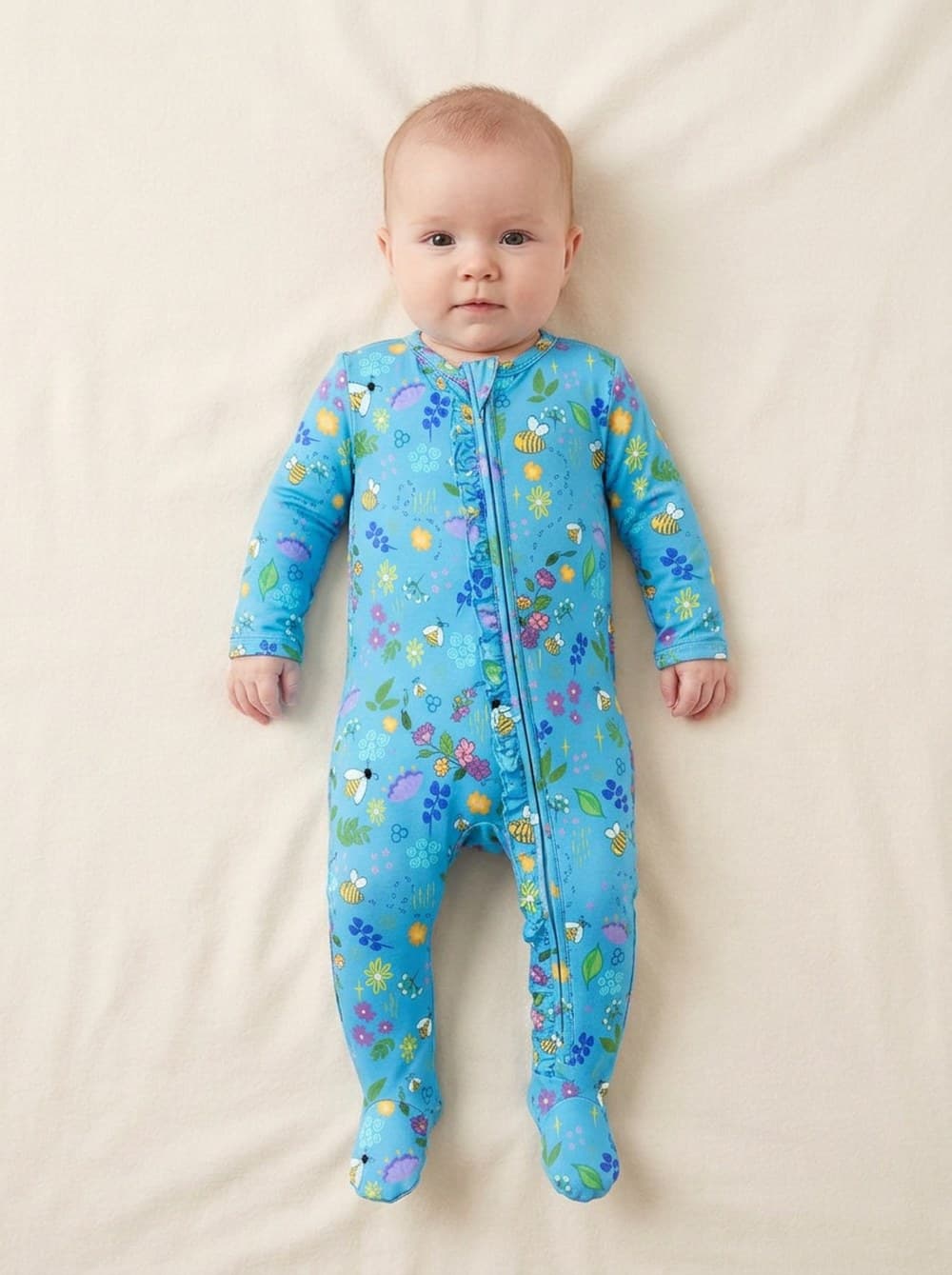BUMBLE - Ruffled Footie